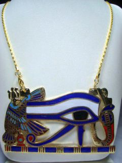 EGYPTIAN EYE OF HORUS GOLD PENDANT NECKLACE HALLOWEEN COSTUME Bad Eye