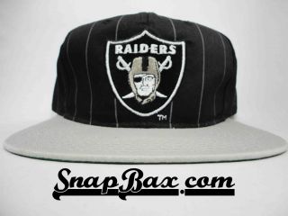 Vintage DS Los Angeles LA Raiders Starter Pin Stripe Snapback hat cap