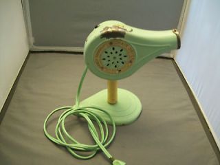 Vintage Mint Green Handy Hannah Electric Hair Dryer With Stand