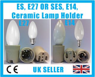 E27, ES Or E14, SES Ceramic Screw Lamp Holder, For Heat Bulb