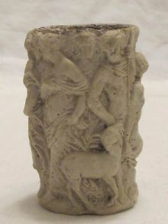 Vintage Bud Vase Mythology GREEK Goddess Lamb Lion Soapstone Ceramic