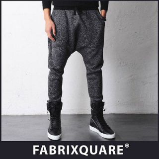 FX Homme Ella Drop Crotch Woolen Fabric Tweed Fleece Sweatpants at