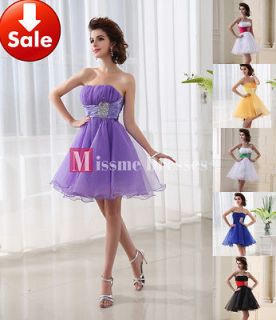 Shoulder Pink Beads Chiffon Short Homecoming Party Prom dresses 2013