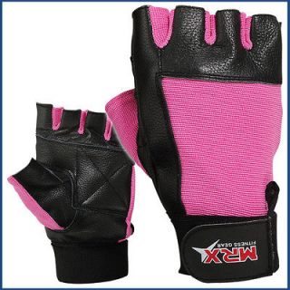 Ladies Pink Weight Lifting Gloves Fitness Glove Gym Training Leather