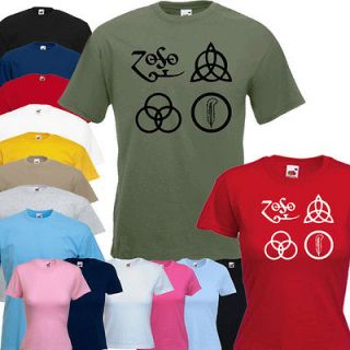 Led Zeppelin 4 Signs Vinyl Print T Shirt   All Sizes Mens & Ladies Fit