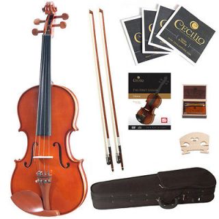 Cecilio CVN 200 Solidwood Violin Size 4/4 3/4 1/2 1/4 1/8 +Case+Book