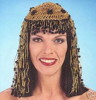 EGYPTIAN CLEOPATRA GOLD BEADED HEADPIECE A5877 New WOW