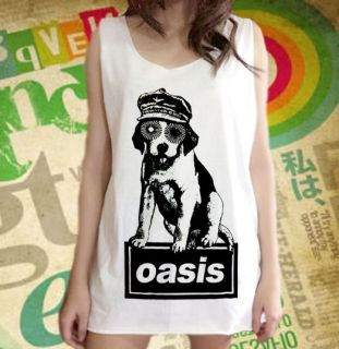 OASIS Band DOG animal Logo skate Love design Nirvana T Shirt Tank Top