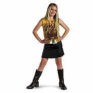 Pop Star Rock & Roll Diva Gold Black Dress Child S & M Costume 1F