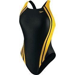 New Speedo Womans Swimsuit Black & Gold Size 1036 Original Tag 68$.