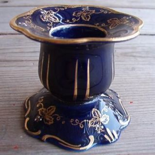 Alka Echt Spatlese Dark Blue Gold Candle Holder Kunst