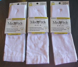 trouser socks graduated compression over calf Gold MediPeds Medium