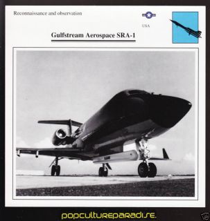 GULFSTREAM AEROSPACE SRA 1 Jet Airplane PICTURE CARD