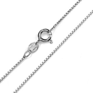 1MM White Gold Plated Sterling Silver Box/Venetian Chain/Necklace 18