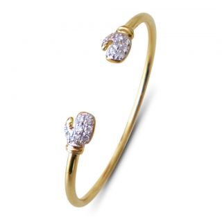 9ct Gold Cubic Zirconia Baby Boxing Glove Bangle 4.9g