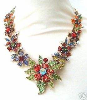 Butler and Wilson Multi Colour Crystal Flower Necklace