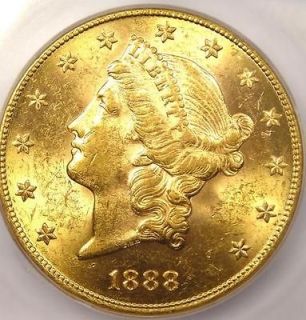 1888 Liberty Double Gold Eagle $20   ICG MS62   Rare Date Uncirculated