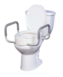Elevated Raised Premium Toilet Seat Commode Riser with Removable Arms