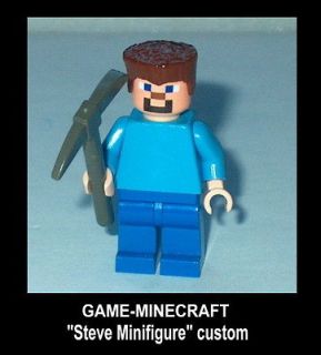 Newly listed GAME Lego Minecraft Steve with axe as a MINIFIGURE Custom