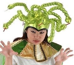 Adult Green Medusa Snake Serpent Costume Hat, from Elope Costume Co.