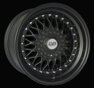 MATTE BLACK 16x8 16x9 16 RS Style Wheels 4x100 ESM 002R BMW E30 (N0N