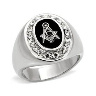 FASTING SELLING & HOT MEN’S STAINLESS STEEL MASON ONYX RING SIZE 10