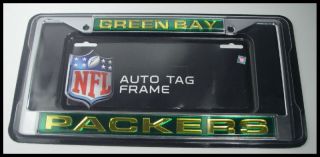 Green Bay Packers Chrome Metal Laser Cut License Plate Frame NFL