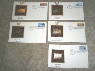 of 5 – First day issue stamps Riverboats with Gold Replica 8/22/96