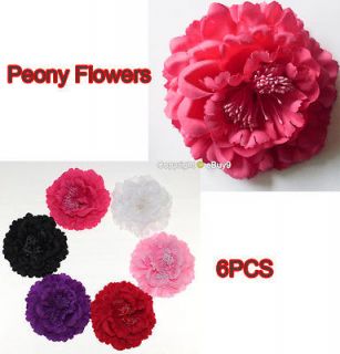 Pcs 4.7 Hair Bow Peony Flower Clip Headband Hat Wedding Party