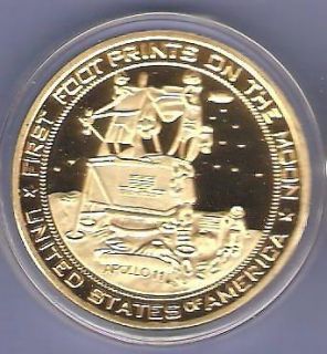 APOLLO 11 SPACE SHUTTLE 24KT GOLD CHALLENGE COIN