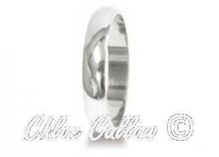 NEW STERLING SILVER 925 4mm WIDE D SHAPED WEDDING RING BAND SIZE Q