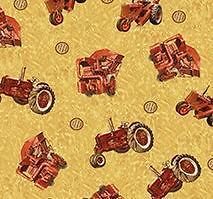 International Harvester Heritage Fabric Vintage Red Farmall Tractor