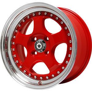 New 15X7.5 4x100 KONIG Candy Red Wheels/Rims