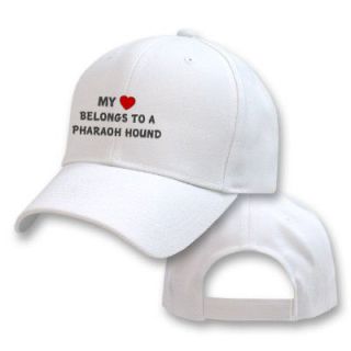 HEART BELONGS TO A PHARAOH HOUND ANIMAL PETS CATS DOGS EMBROIDERED HAT