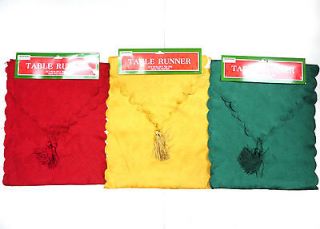 Runner Christmas New Year Holiday Party Red Gold Green Table Runners