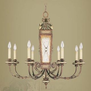 NEW 8 Light Chandelier Lighting Fixture, Gilded Bronze, Antiqued