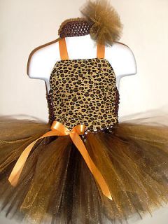 Leopard / Animal Print Tutu Dress (Pageant, Birthday,Costu me, Gold