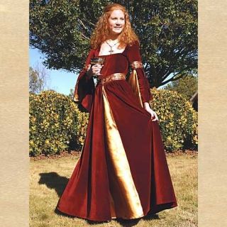 Berengaria Gown Ladies Medieval Velvet Dress Halloween Costume