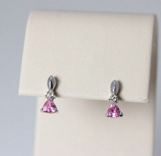 Pink, Pink, Pink 10K White Gold Pink Tourmaline Earrings