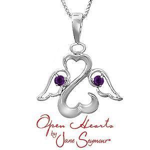 Jane Seymour Open Hearts Sterling Silver BirthStones Necklace Pendant