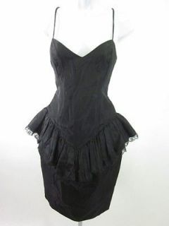 LORALIE Black Sweetheart Pemplum Evening Cocktail Dress Size 10