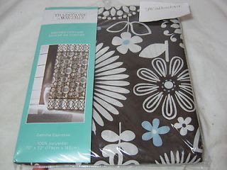 New Traditions by Waverly Gemma Espresso Fabric Shower Curtain Floral