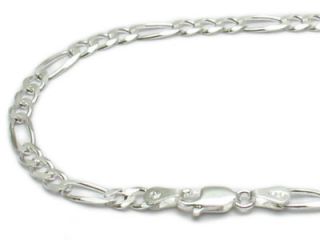 Sterling Silver 9 10 11 12 Figaro Anklet 3mm 080