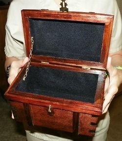 Treasure Chest   Handcrafted   Wood with Brass Hardware (Corrected
