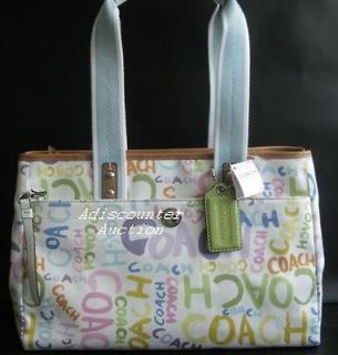 NEW WITH TAG 100% AUTHENTIC COACH HAMPTONS GRAFFITI PAINT SCRIPT TOTE