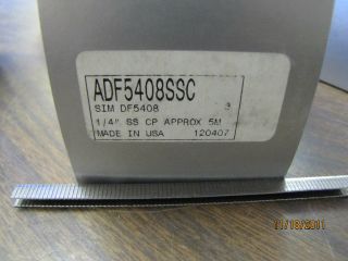 NO NAME ADF5408SSC 1/4 SS CP APPROX 5M LOT OF 10,370 STAPLES MODEL 1