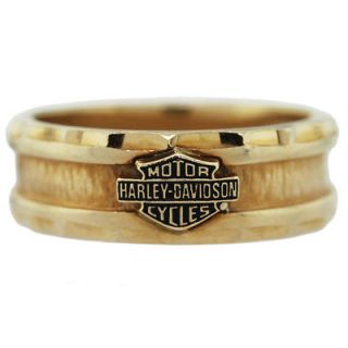 Harley Davidson 10k Yellow Gold Wedding Band Ring