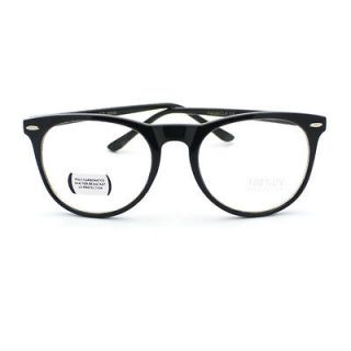 Geeky Round Thin Horn Rim Fashion Nerd Eye Glasses (3 Color Option)