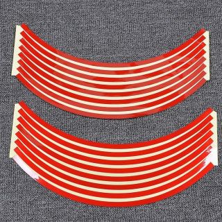 New 17 Red Reflective Rim wheel tape Decorative Stickers For