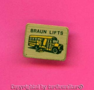 Yellow Bus Braun Lifts Pin Tie Tac